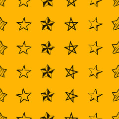 Fototapeta premium Seamless doodle hand drawn stars