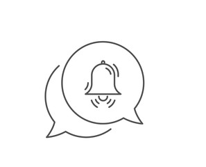 Clock bell line icon. Chat bubble design. Alarm sign. Outline concept. Thin line clock bell icon. Vector
