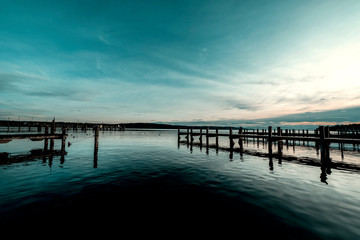 Fototapeta na wymiar Blick über den Starnberger See 