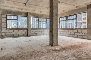 Drywall installation work in progress by construction workers at construction room. easiest and...