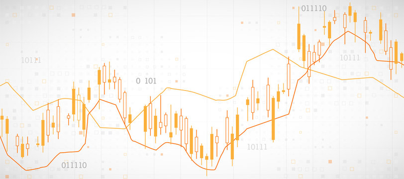 Financial Trade Concept. Stock Market And Exchange. Candle Stick Graph Chart.