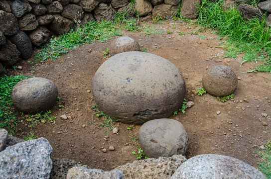 Chile - Rapa Nui or Easter Island - Te Pito Kura - stone The Navel of the World