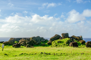 Chile - Rapa Nui or Easter Island - Vinapu - Ahu Tahira