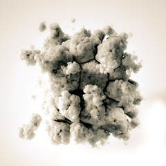 Cloud isolated, steam, smoke. 3d illustration, 3d rendering.
