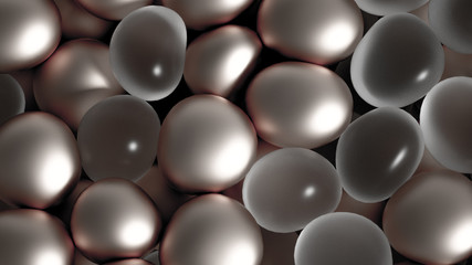 Beautiful background with beads, particles and simulation. 3d illustration, 3d rendering.