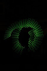 Colorful, changing effects and graphic elements of the laser show