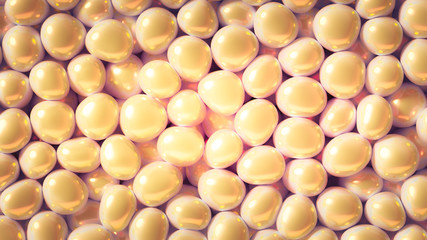 Beautiful background with beads, particles and simulation. 3d illustration, 3d rendering.