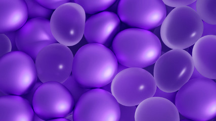Beautiful background with beads, particles and simulation. 3d illustration, 3d rendering.