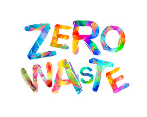 Zero waste. Words of colorful triangular letters