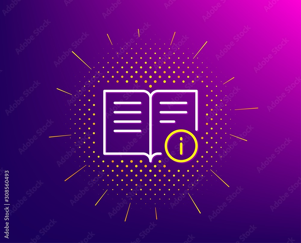 Aufkleber technical information line icon. halftone pattern. instruction sign. gradient background. technical 