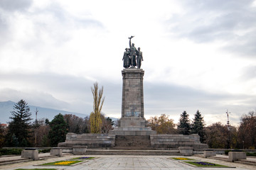 Fototapeta na wymiar The Monument Of Soviet Army in Sofia in Bulgaria