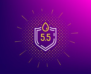 Ph neutral line icon. Halftone pattern. Clinically tested sign. Water drop symbol. Gradient background. Ph neutral line icon. Yellow halftone pattern. Vector