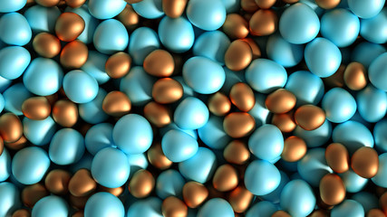 Beautiful background with beads, particles and simulation. 3d illustration, 3d rendering.