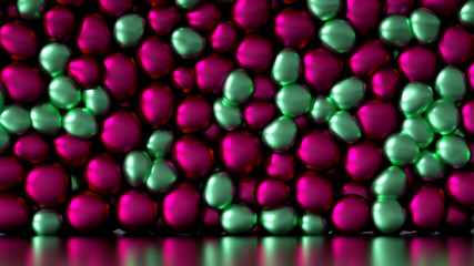 Beautiful background with beads, particles and simulation. 3d illustration, 3d rendering.