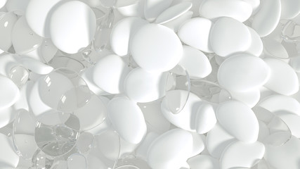 Beautiful background with beads, particles and simulation. 3d illustration, 3d rendering.