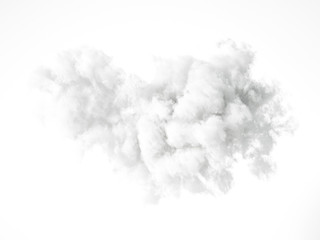 Cloud isolated, steam, smoke. 3d illustration, 3d rendering.