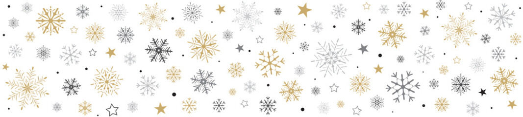 Fototapeta premium FRISE FLOCONS DE NEIGE FOND BLANC