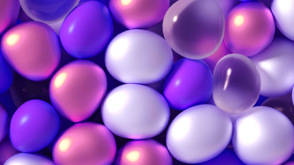 Beautiful background with beads, particles and simulation. 3d illustration, 3d rendering.