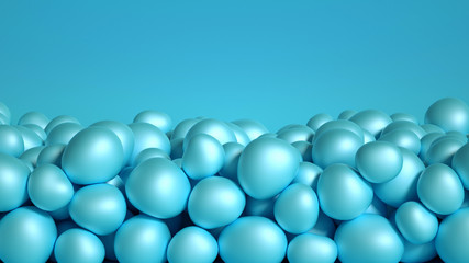 Beautiful background with beads, particles and simulation. 3d illustration, 3d rendering.