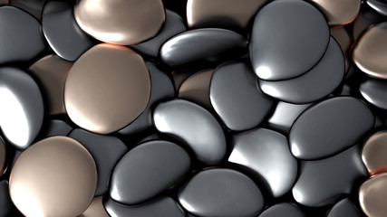 Beautiful background with beads, particles and simulation. 3d illustration, 3d rendering.