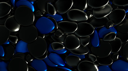Beautiful background with beads, particles and simulation. 3d illustration, 3d rendering.