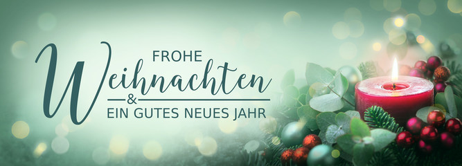 Weihnachtskarte - Grußkarte -  Frohe Weihnachten und ein gutes neues Jahr - Header, Banner,...
