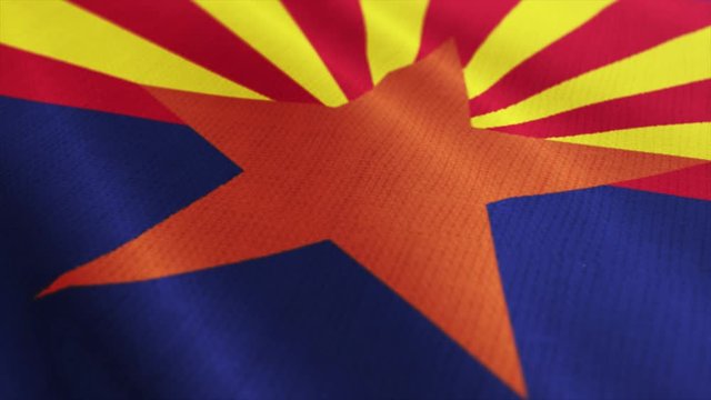 USA State Arizona flag is waving 3D Rendering.