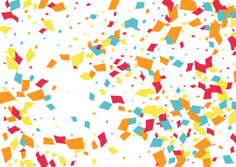 Festive color rectangle confetti background. Abstract frame confetti texture for holiday, postcard, poster, website, carnivals, birthday and children's parties. Cover confetti mock-up. Wedding card