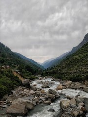 mountain landscape with river