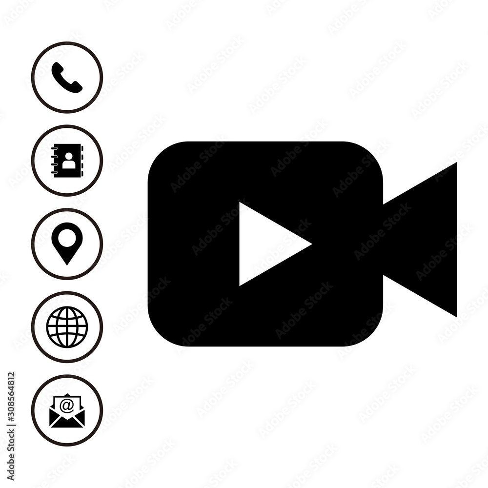 Poster web icon set vector design symbol