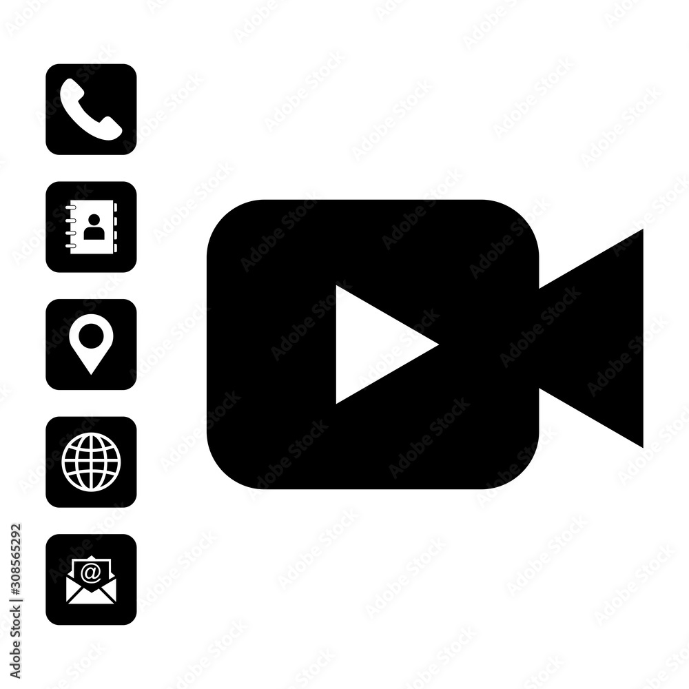 Poster web icon set vector design symbol