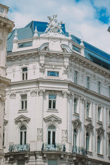Obraz premium View from St. Stephen's Cathedral over Stephansplatz square in Vienna, capital of Austria on sunny day
