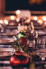 Evening Christmas Dinner in Patio