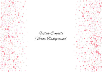 Festive color round confetti background. Abstract frame confetti texture for holiday, postcard, poster, website, carnivals, birthday and children's parties. Cover confetti mock-up. Wedding card layout