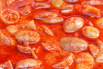 Spicy Hot Tangy Lemon Pickles Soaked in Red Colored Oil Indian Nimbu Ka Aachar