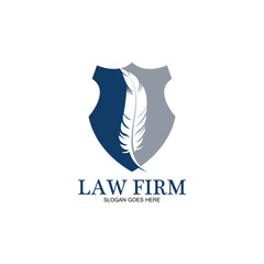 feather law firm  logo icon design template-vector