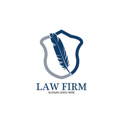 feather law firm  logo icon design template-vector