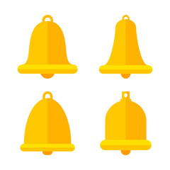 Set of bell icons isolated on white background