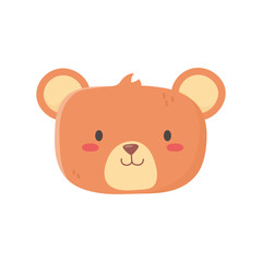 kids toy, cute teddy bear head icon