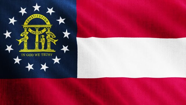 USA State Georgia flag is waving 3D rendering.
