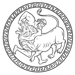 Nemean lion. 12 Labours of Hercules Heracles