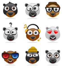 vector cartoon bear characters set