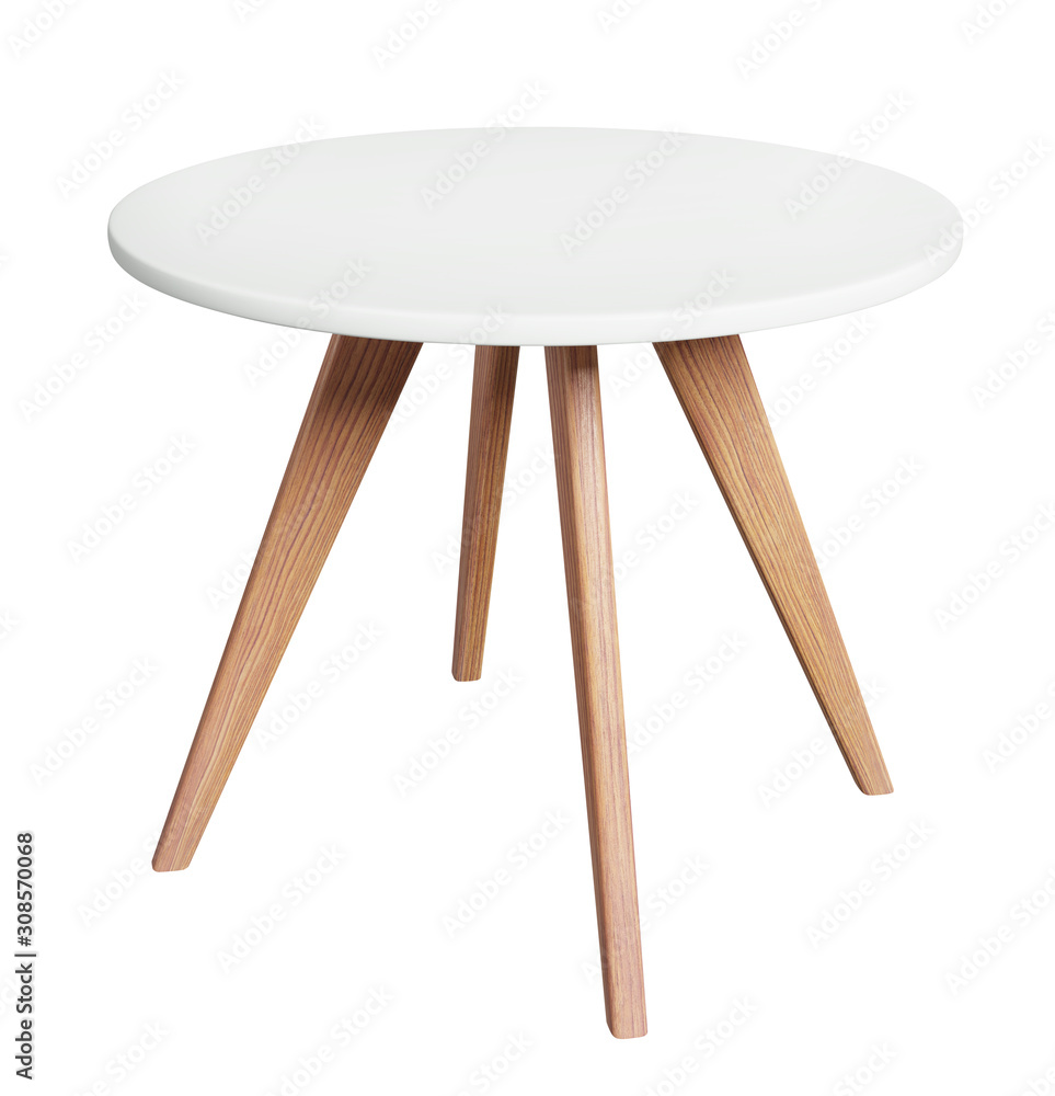 Poster Round table isolated on white background with clipping path included. 3D render image.