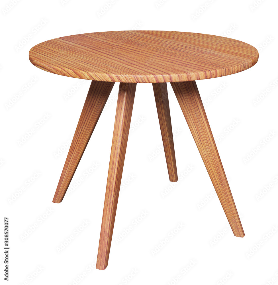 Poster Round table isolated on white background with clipping path included. 3D render image.