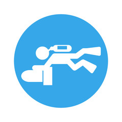 scuba scooter round icon