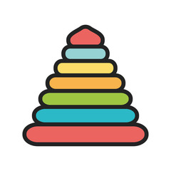 kids toy, colorful pyramid rubber