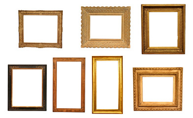 antique isolated golden frame pictures