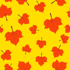 Naklejka na ściany i meble Seamless pattern with autumn leaves