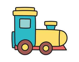 kids toy, plastic train wagon object icon