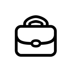 suitcase icon in black circle and isolated vector illustration